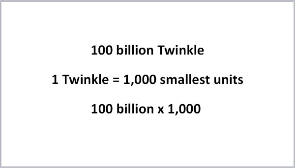 100 Billion TWNKL (smallest unit of Rainbow Currency)